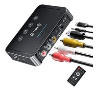 YUEYUEKE Adaptateur Bluetooth,NFC Émetteur Récepteur Bluetooth 5.0, Mini Transmetteur FM Bluetooth Jack 3-en-1 3.5mm AUX/RCA Adaptateur Audio Bluetooth pour TV/PC/Voiture Audio