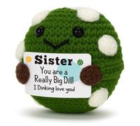 YUEYUQIU Cadeau pour sœur de la part d'une sœur et d'un frère, décoration de pickleball au crochet faite à la main, anniversaire amusant pour elle, cadeau de meilleure grande petite âme, cadeau de