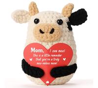 YUEYUQIU Mini Maman Cadeau d'anniversaire de la part de sa fille, fils - Moo-velous Maman Vache au crochet sentimentale, fête des mères, anniversaire, pour maman, nouvelle maman, décoration de bureau