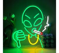 YUEYYNS Alien Neon Sign Vert Enseigne Lumineuse LED Extraterrestre Enseigne au Néon Décorative USB LED Néon Signes pour mur Décor Enfants Chambre À Coucher Mariage Fête Restaurant Home Bar