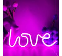 YUEYYNS Enseigne au Néon Rose Love - Néon Amour USB ou Batterie pour Chambre de Fille - Light Up Neon Sign pour la Saint Valentin et Mariage