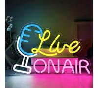 YUEYYNS Live On Air Enseigne Néon Panneau Néon On Air Enseigne Néon Couleur Lettres Led Neon Light Décoration Murale pour Studio Chambre Salle de Jeux Décoration de Fête Enseigne lumineuse