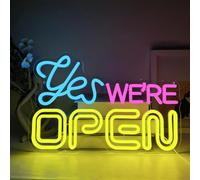 YUEYYNS Panneau Néon Ouvert, Panneaux Néon Yes We Are Open, LED Open Enseignes au Néon USB Alimenté Néon Lettres Panneaux Ouverts Pour Café, Bar, Boulangerie, Salon, Hôtel, Restaurants