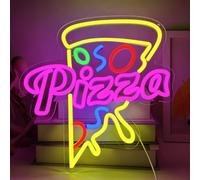 YUEYYNS Pizza Neon, Pizza Enseigne au Néon, Panneau Néon Pizza, LED Pizza Néon Light Signe, USB Led Néons Wall Decor pour Pizzeria Chambre Restaurant Cuisine Partie Décoration