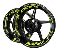 YUEYZHK Bande Bordure Mode Autocollant De Roue De Moto, Kit De Décalcomanies De Jante, Accessoires pour Kawasaki Z1000(Style 1)