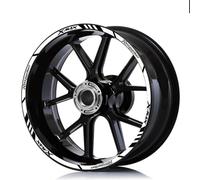 YUEYZHK Bande Bordure Mode Autocollants Réfléchissants pour Roues De Moto, Bande À Rayures pour Jante De Scooter, pour Y&amaha Xmax Xmax 125 250 300(White Front15Rear)