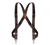 YUEZHAN Bretelles Suspender Bretelles De Camionneur pour Les Hommes Travaillent À Usage Intensif X-Back avec 2 Crochets Latéraux Clips Réglable Élastique Grand Grand Pantalon Bretelles Café