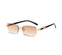 YUEZHAN Lunette De Soleil Homme Mode sans Monture Lunettes De Soleil Hommes Femmes Populare sans Cadre Lunettes De Soleil Mâle Femelle Classique Petit Carré Thé