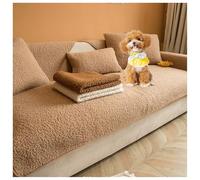 YUEZHONG Housse De Canapé À Boucle, Protection De Canapé en Peluche Ultra Douce Et Moelleuse, Surmatelas Antidérapant for Chiens Lavable, Housse De Canapé en Polaire Sherpa(Camel,110x210cm/43x83in)