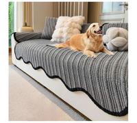 YUEZHONG Housse De Canapé Antidérapante for Chiens Lavable, Protecteurs De Canapé en Peluche Pelucheuse, Surmatelas en Peluche Respectueux des Animaux De Compagnie(Dark Gray,110x300cm/43x118in)