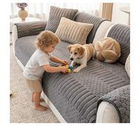 YUEZHONG Housse de canapé en peluche pour animal de compagnie lavable, tapis antidérapant pour canapé sectionnel et causeuse en forme de L (gris clair, 70 x 180 cm)