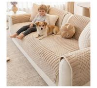 YUEZHONG Housse de canapé en peluche pour animal de compagnie lavable, tapis antidérapant pour canapé sectionnel et causeuse en forme de L (café, 110 x 240 cm)