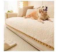YUEZHONG Housse De Canapé for Chiens, Housse De Canapé en Tissu Polaire Sherpa, Coussin De Canapé Antidérapant for 1/2/3 Coussins De Canapé en Forme De L, Lavable(Cream,90x210cm/35x83in)