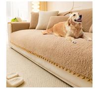 YUEZHONG Housse De Canapé for Chiens, Housse De Canapé en Tissu Polaire Sherpa, Coussin De Canapé Antidérapant for 1/2/3 Coussins De Canapé en Forme De L, Lavable(Light Coffee,110x210cm/43x83in)
