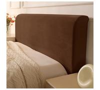 YUEZHONG Housse De Tête De Lit en Velours Extensible for Queen King, Pleine Taille, Housse De Protection Extensible Anti-poussière, avec Maintien Inférieur Élastique, Lavable(Coffee,Cal King/65-75in)