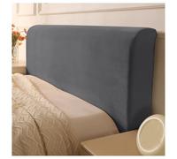 YUEZHONG Housse De Tête De Lit en Velours Extensible for Queen King, Pleine Taille, Housse De Protection Extensible Anti-poussière, avec Maintien Inférieur Élastique, Lavable(Dark Gray,Queen/53-65in)