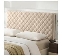 YUEZHONG Housse De Tête De Lit en Velours Extensible, Matelassée Et Épaisse, Protection Anti-poussière for Tête De Lit Queen/King/Full, Lavable(Khaki,180x70cm/71x28in)