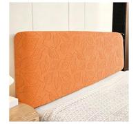 YUEZHONG Housse De Tête De Lit Extensible for Lit King Et Queen Size, Housse De Tête De Lit en Velours Jacquard À Feuilles, Protection Anti-poussière De Chambre À Coucher(Orange,83-91in)