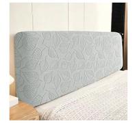 YUEZHONG Housse De Tête De Lit Extensible for Lit King Et Queen Size, Housse De Tête De Lit en Velours Jacquard À Feuilles, Protection Anti-poussière De Chambre À Coucher(Light Gray,Full/43-51in)