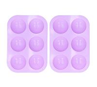 Yuezhongoo 2 pièces 6 grille outil à gâteau hémisphérique 19.5x13.3 cm outil en Silicone au chocolat accessoires de cuisine, outil de bombe au chocolat chaud outil à gâteau rond