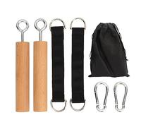 Yuezhongoo Barre De Poignées De Traction pour Escalade, Prises d'escalade en Bois avec Sac De Rangement, Poignées Confortables pour Développer la Force Musculaire pour Les Hommes