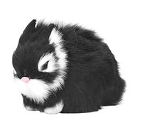 Yuezhongoo Mini Lapin en Peluche réaliste et Mignon, Un Jouet en Peluche réaliste adapté à la décoration Miniature de la Maison, Une Belle décoration de Table (nègre)