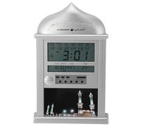 Yuezhongoo Numérique Azan mosquée prière Horloge Calendrier réveil Multifonction Musulman prière Horloge Murale pour la décoration de la Maison (Argent)