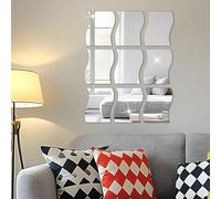 yufana 12 PièCes Autocollant Mural Miroir Diamant, Miroir Autocollant, Miroir Adhesif Mural Argent, Combinaisons De Tailles Multiples, Convient pour La DéCoration du Porche De La Chambre à Coucher