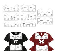 yufana 8 PièCes Guide De RèGle De T-Shirt, Regle Couture, Outil D'Alignement De La Chemise, Guide Des Tailles, Outils D'Alignement T-Shirt RèGles D'Alignement Pour Adultes, Jeunes Et Enfants