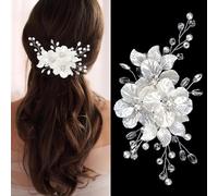 yufana Accessoires Pour Cheveux de Mariage, Accessoires Pour Cheveux En Perles de Mariage, DéCoration Des Cheveux, Pour Les Demoiselles D'Honneur, Pour Les Banquets (Argent)