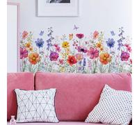 yufana Autocollants De FenêTre De Fleurs, Stickers Fleurs, Stickers De Fleurs De Printemps De Fleur De FenêTre, Autocollants En Verre Rouges Et Portes Et FenêTres Statiques RéUtilisables