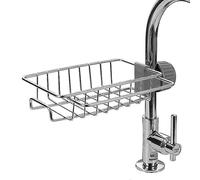 yufana Porte-éponge en Acier Inoxydable, Support pour Robinet D'éVier De Cuisine, Support De Rangement à Suspendre, pour Savon, Éponges, Shampooing, Gel Douche, Étagère pour Savon