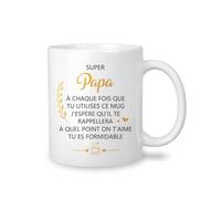 Yufansd À Chaque Fois Que Tu Utilises Ce Mug J'espère Qu'il Te Rappellera À Quel Point On T'Aime Mug Cadeau d'anniversaire et de Noël Fête des mères Tasse 325 ml (Papa)