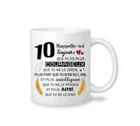 Yufansd Anniversaire 10 Ans Tasse pour Homme/Femme Cadeaux d'anniversaire Souvenir/Cadeau pour 10ème Fille Fils Petite-fille Petit-fils Grands-parents Tante Oncle Nounou Marraine Anniversaire (10)