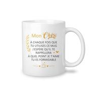 Yufansd Mon Chéri À Chaque Fois Que Tu Utilises Ce Mug J'espère Qu'il Te Rappellera À Quel Point Je T'Aime Mug Cadeau pour Mari Époux Copain Anniversaire Noël Saint-Valentin Tasse 325 ml (Mon Chéri)