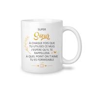 Yufansd Super Sœur Tasse à café « On t'aime » Mug Cadeau pour Sœurette Anniversaire Noël Cadeau de Fin d'études Cadeaux à Distance Céramique Tasse 325 ml (Sœur)