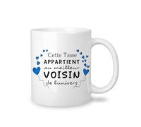 Yufansd Tasse Mug - Le Meilleur Voisin de L'univers - Cadeaux pour Voisin Amis Idée Originale Cadeaux d'anniversaire Noël Cadeau de Pendaison de Crémaillère pour un Voisin Céramique 350 ml (Voisin)