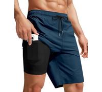 Yufawow Maillot de bain pour homme avec doublure intérieure étroite, doublure intérieure respirante, séchage rapide, poches zippées, pour planche de surf, plage, salle de sport et course à pied