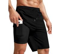 Yufawow Maillot de bain pour homme avec doublure intérieure étroite, doublure intérieure respirante, séchage rapide, poches zippées, pour planche de surf, plage, salle de sport et course à pied