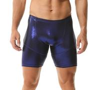 YUFEIDA Boxer effet mouillé en similicuir pour homme, bleu, M