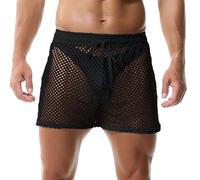 YUFEIDA Boxer pour homme en résille avec cordon de serrage - Short actif - Décontracté - Respirant - Legging de sport pour homme, Boxer noir, M