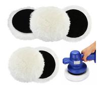 YUFFQOPC Lot de 5 tampons de polissage 150 mm en laine d'agneau - Compatibles avec ponceuse excentrique Bosch, pour voiture, phares de voiture, sols en liège, blancs