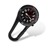YUFFQOPC Montre de poche à clipser en acier inoxydable, étanche jusqu'à 30 m, mouvement à quartz, DOC et grimpeur, Noir-b, Compacte