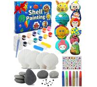 Yuforr Kit de peinture de coquillages pour enfants - Cadeaux pour garçons et filles de 3 à 12 ans - Kits d'activités artisanales