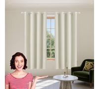 YUGAOYU Rideau 1 Pièces 240 x 240 cm Tenture Opaque à Oeillets Isolation Lumiere Anti UV Portes de Balcon Rideaux Doux et Esthétiques, Décoration Maison pour Chambre Maison, Beige