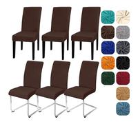Yugarlibi Lot de 6 housses de chaise extensibles pour chaise à bascule, café