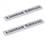 Yugeye Lot de 2 emblèmes universels en métal avec logo édition limitée pour coffre de garde-boue latéral, compatibles avec la plupart des voitures 10,2 x 1,5 cm (argenté et noir)