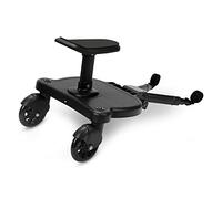 Yugodex Buggy Board avec siège, planche Kiddy avec siège, marchepied pour poussette universelle, design à deux roues à 360°, pour enfants de 2 à 6 ans, poussette de 25 kg (noir)