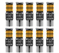 YUGRUPJG Lot de 10 ampoules LED Canbus T10 W5W for voiture, for Focus 2 3 Fiesta MK2 MK3 MK4 Fusion, éclairage d'intérieur, lampes de lecture(Yellow)