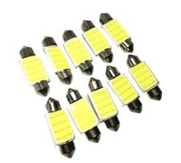 YUGRUPJG Lot de 10 ampoules LED COB Festoon 31 mm, 36 mm, 39 mm, 41/42 mm C10W C5W for plaque d'immatriculation, éclairage de lecture intérieur, 6500 K, 12 SMD, 12 V, blanc(39mm white)